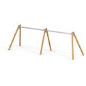 Four-seater swing frame with acacia posts