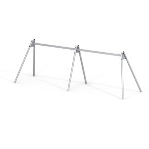Four-seater swing frame with steel posts