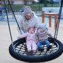 Single Swing (BNS 90cm) с мрежесто седалка и метална рамка за игра на открито.